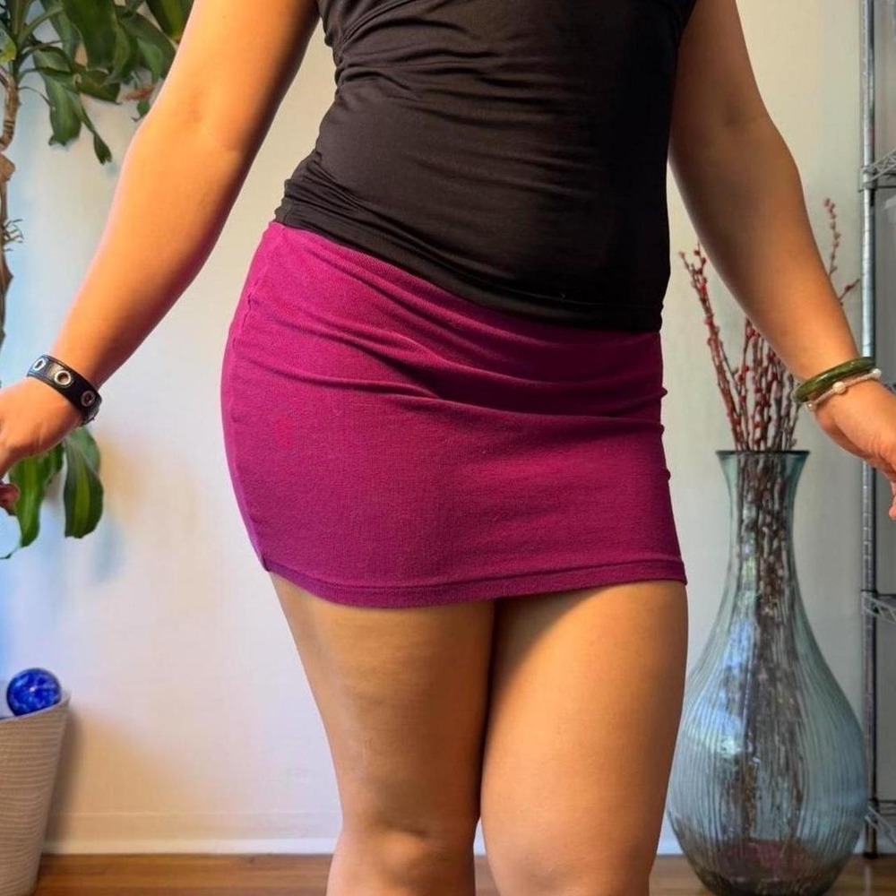 Forever 21 Pink Purple Mcbling Indie Sleaze Bodycon Micro Mini Skirt Small